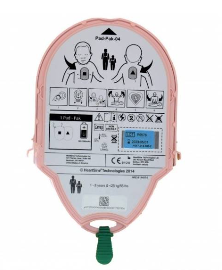 PAD-PAK 02 Pedíatrico Batería y electrodos Para Samaritan HeartSine